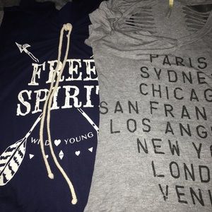 Two Graphic Tanks/Tees/Tops